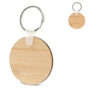 Keyring Bamboo round - LT99716 (gadzety reklamowe)